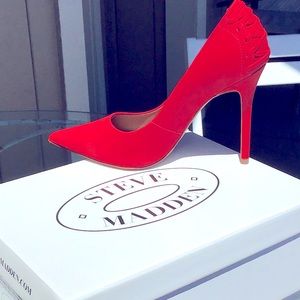 NIB. Steve Madden Red Nubuck “Paiton” stiletto heels.  Size 7